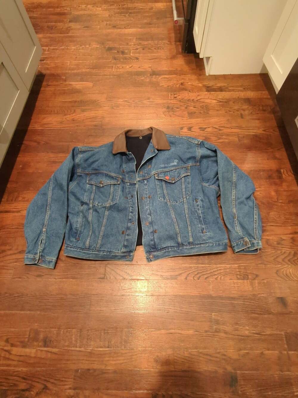 Zero Hero Conrail Promotional Denim Jacket with Leather Collar 2XL Lining